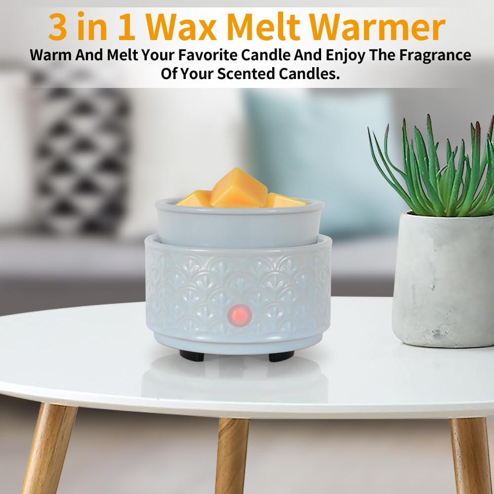 kobodon Ceramic Wax Melt Warmer - 3-in-1Electric Wax Warmer-Fragrance Candle Burner for Scented Wax