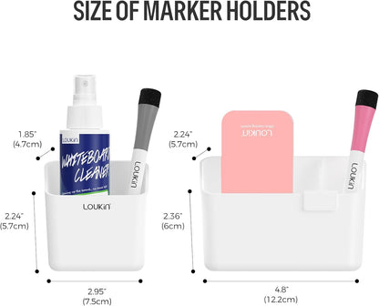 loukin Magnetic & Adhesive Dry Erase Marker Holder with Diver, 1 Small + 1 Mini, Magnetic Storage