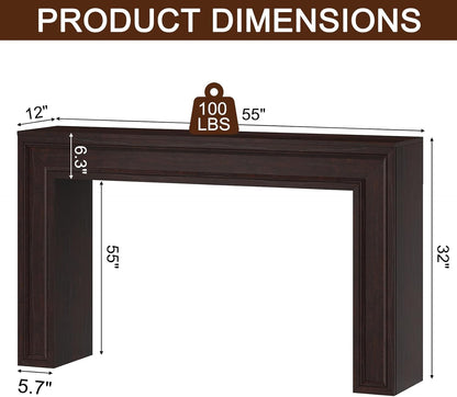 Rresyet 55 Inch Long Console Table, Sofa Table Behind Sofa, Wooden Entryway Table, Farmhouse
