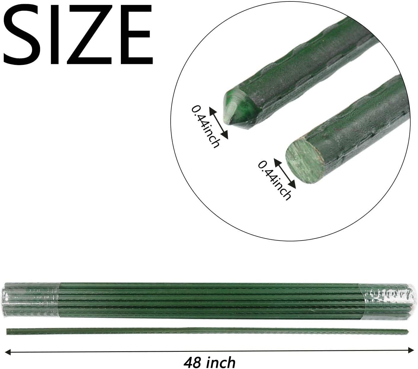 Garden Plant Stakes 48 Inch 4Ft Steel Plant Stick Support, 25 Pack Tomato Stakes for Growing