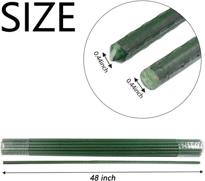 Garden Plant Stakes 48 Inch 4Ft Steel Plant Stick Support, 25 Pack Tomato Stakes for Growing