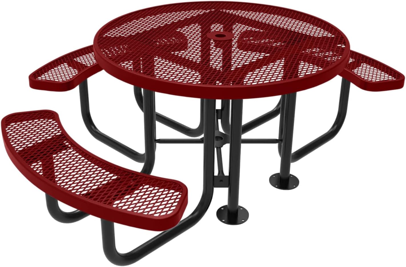 Coated Outdoor Furniture Heavy-Duty Portable ADA-Compliant Outdoor Picnic Table with Umbrella Hole