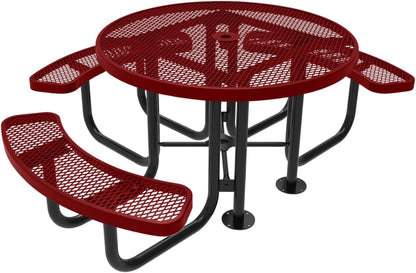 Coated Outdoor Furniture Heavy-Duty Portable ADA-Compliant Outdoor Picnic Table with Umbrella Hole