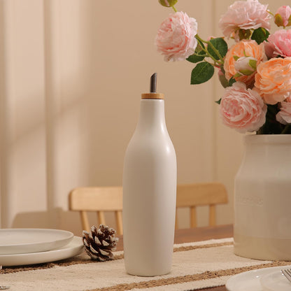 HOMCDALY Ceramic Olive Oil Dispenser for Kitchen, Stoneware 16oz Oil and Vinegar Bottles Dispenser