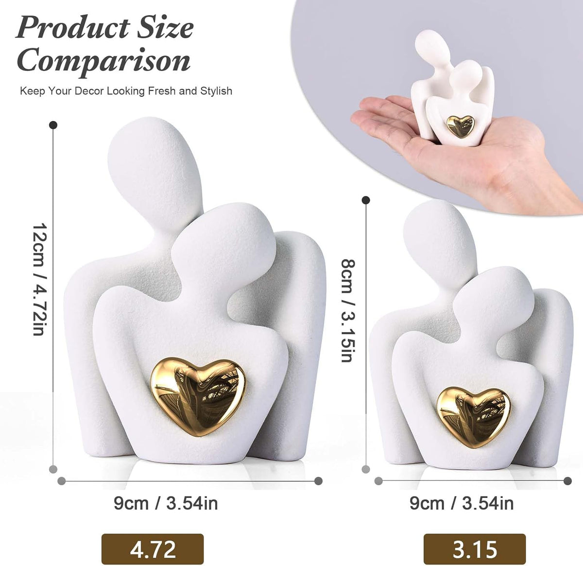 XMGZQ Mini Couple Statue Tv Stand Decor Items for Living Room Home Decor,Bedroom Decor for Couples