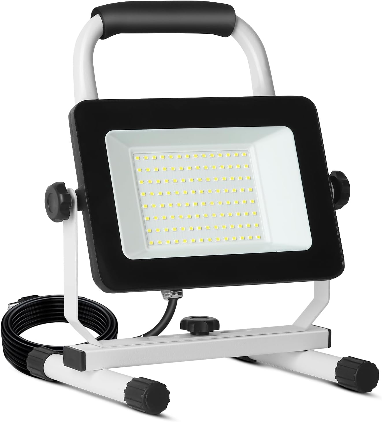 UFOND 6000 Lumen LED Work Light with Stand,60W Waterproof Flood Light, Brightness Switch