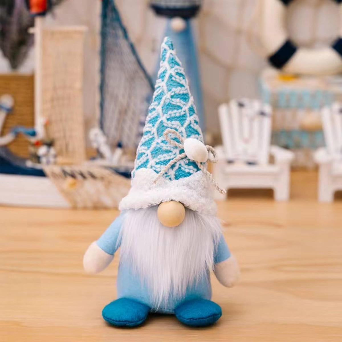 Summer Gnomes Decorations, Beach Gnomes Plush Decor for Home Ocean Day Gnome Tiered Tray Decor