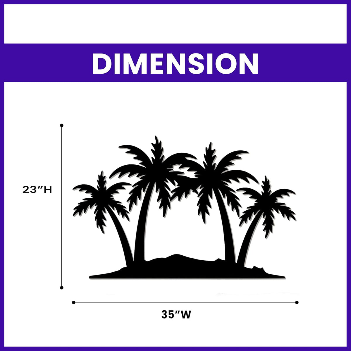 METALPLEX Palm Tree Metal Wall Art - Durable And Rust-free Indoor & Outdoor Aluminum Composite Wall