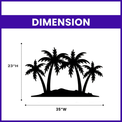 METALPLEX Palm Tree Metal Wall Art - Durable And Rust-free Indoor & Outdoor Aluminum Composite Wall