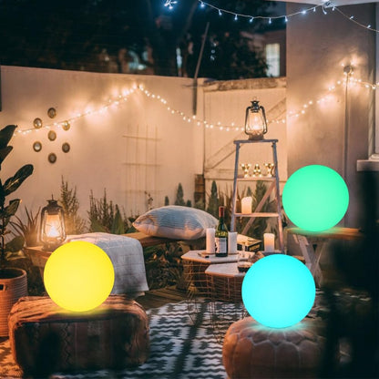 12 Inch Solar Glowing Ball Light Outdoor, Solar Garden Globe Light w/Remote, RGB Color Changing