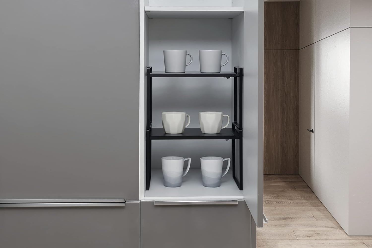 Nxconsu Expandable Cabinet Shelf Organizer Riser for Kitchen Pantry Cupboard Under Sink Countertop