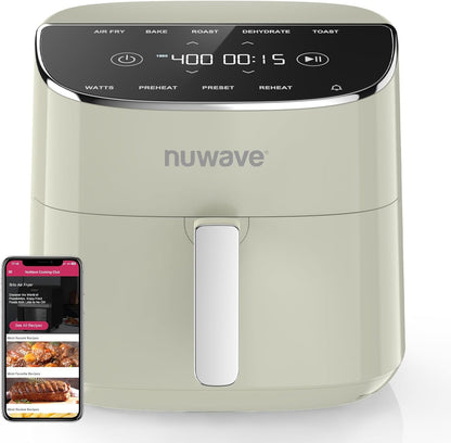 Nuwave Brio Plus Air Fryer 8 Qt, New & Improved, PFAS-FREE, 7 Digital One-Touch Cook Functions that