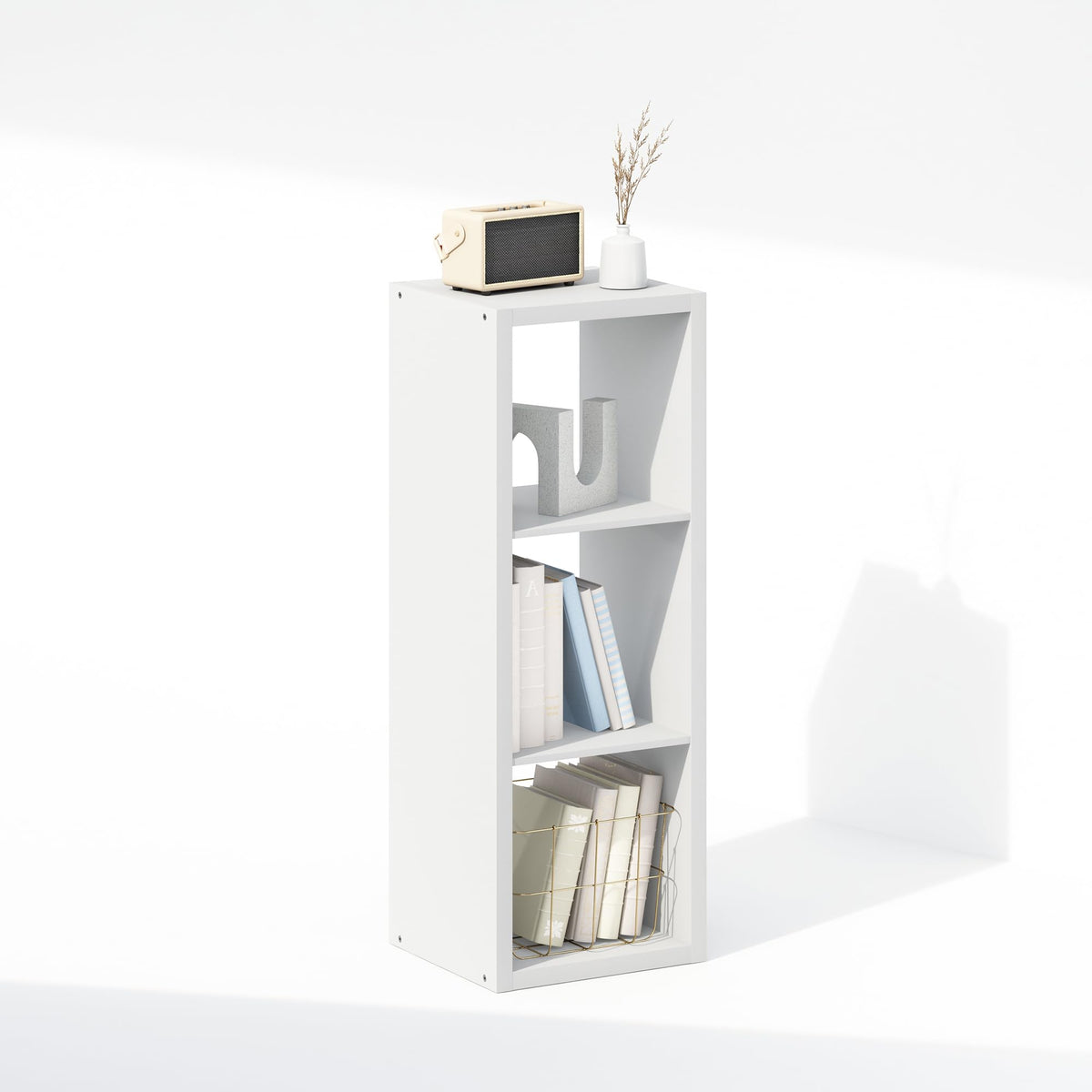 Furinno Cubic Extra Thick 3-Cube Closet Organizers and Storage, White
