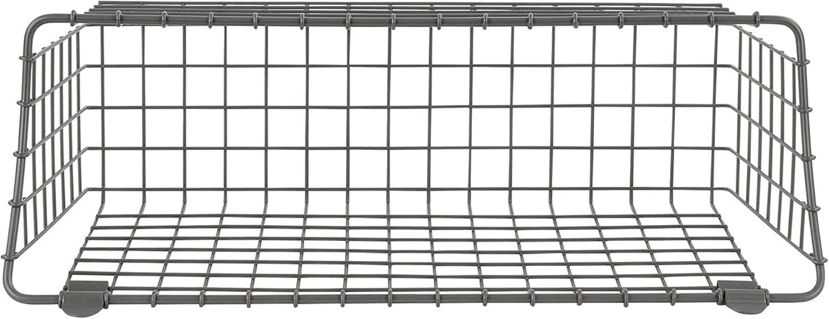 Spectrum Extra Large Wire Wall Mount Storage Basket Industrial Gray, Vintage Wire Basket Wall Mount