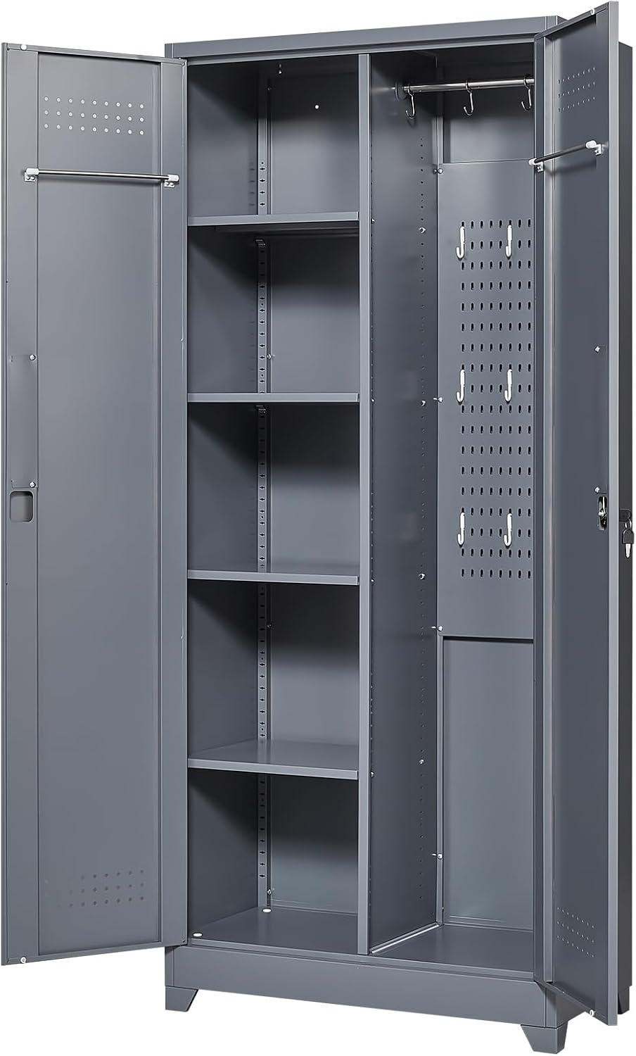 Storage Cabinet,Metal Locking Cabinets with Doors and Shelves,Functional Garage Storage Cabinet for