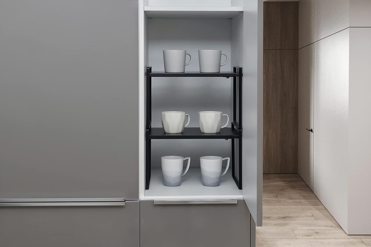 Nxconsu Expandable Cabinet Shelf Organizer Riser for Kitchen Pantry Cupboard Under Sink Countertop