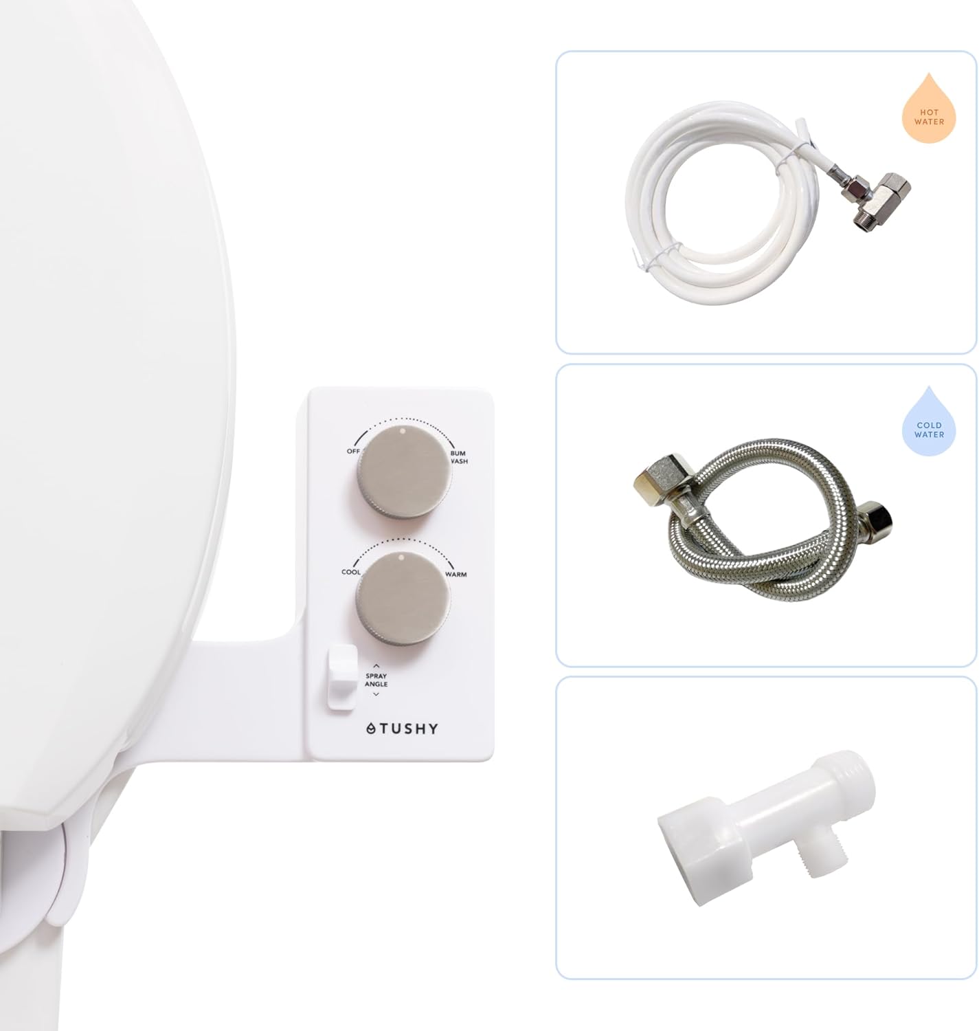 TUSHY Spa Warm Water Bidet Attachment for Toilet. Universal Fit, Easy Install (Requires Sink Access
