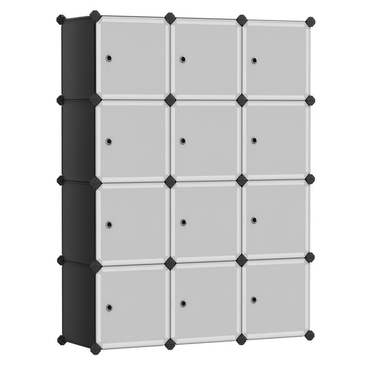 SONGMICS Cube Storage Organizer, 12-Cube Closet Storage Shelves, Modular Bookcase, Black ULPC34HV1