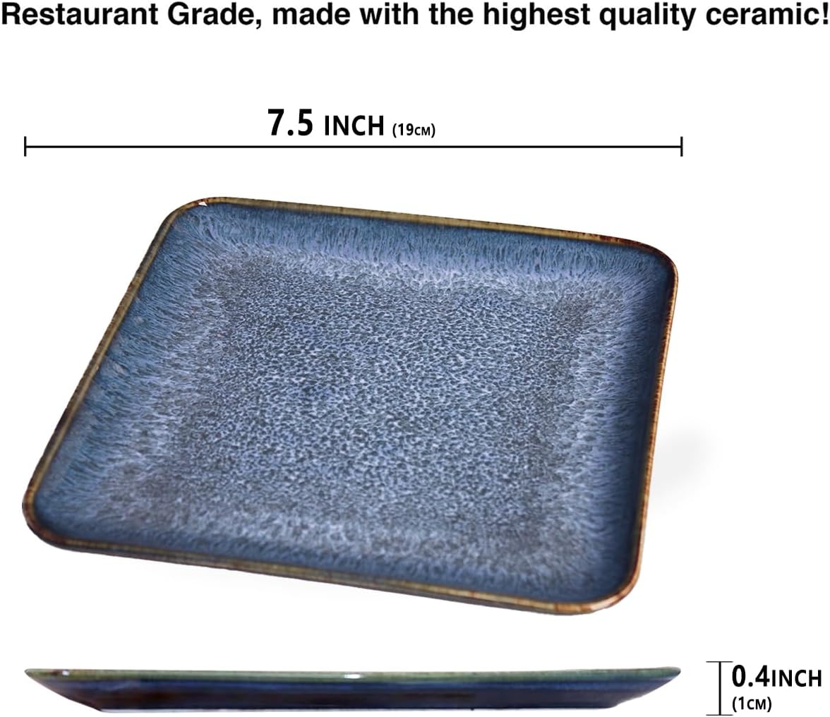 Porcelain Dinner Plates set dessert salad dish Set of 4, Main Dish for Steak, Bread, Pasta, Salad