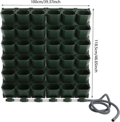 36 Pockets Hanging Planter Bags, Vertical Wall Mounted Plant Planting Grow Bags, Stackable Wall