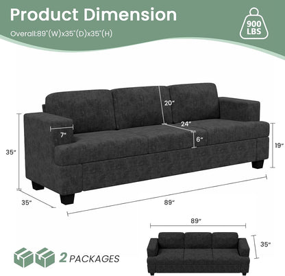 Sofa Couch, 3 Piece Set Comfy Sofa, 2 Loveseat & 3 Seater Sofa with Deep Seats for Living Room