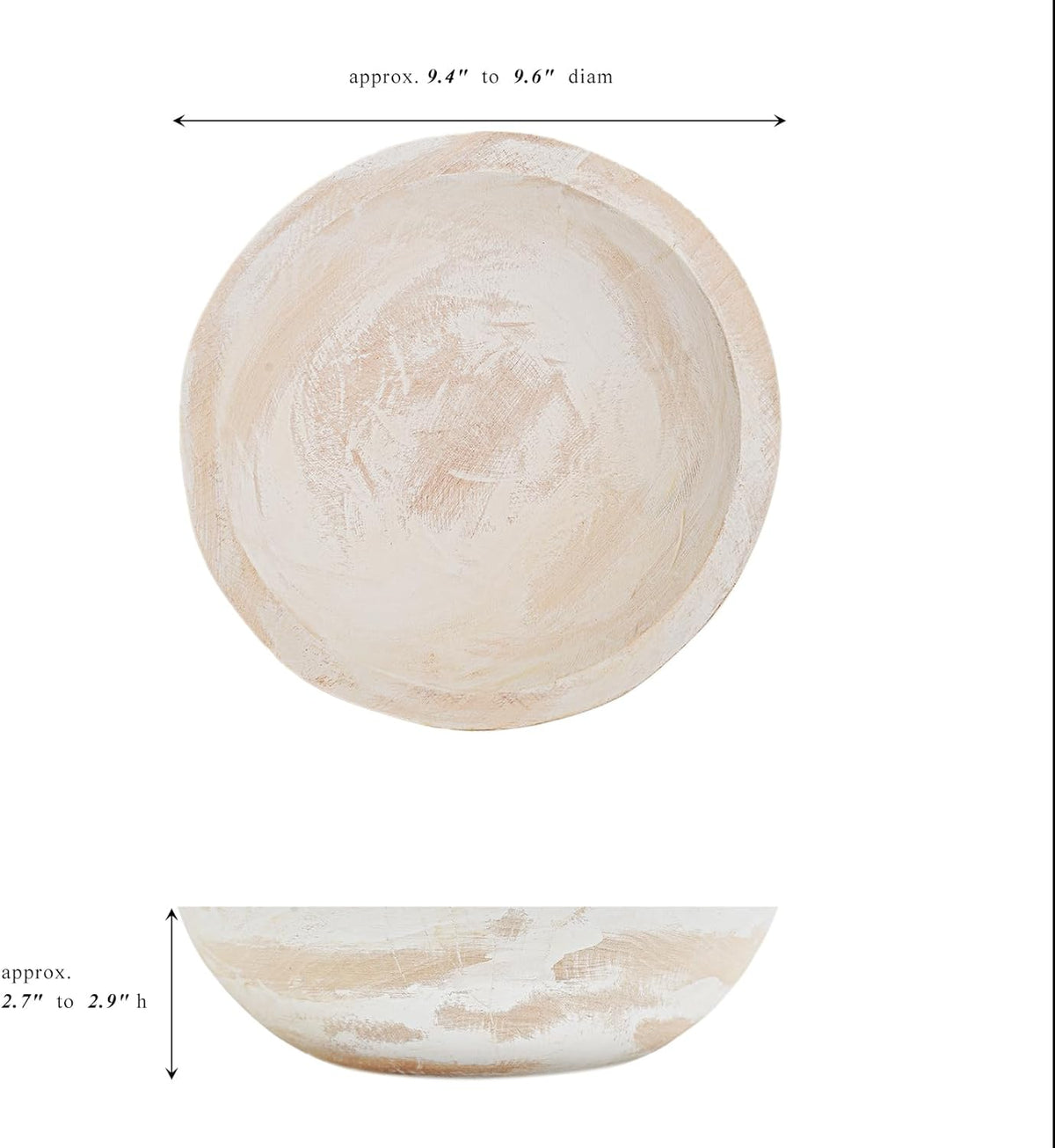Hand Carved Wooden Decorative Bowl for Home Entryway Decor, Wood Centerpiece Bowl for Coffee Table