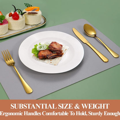 Lazycorner 40 Pcs Gold Silverware Set for 8, Food Grade Stainless Steel Flatware Set Include