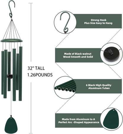 Wind-Chimes-Outdoor-Deep-Tone, Large Soothing Melodic Tones Windchimes, Wind Chimes for Outside