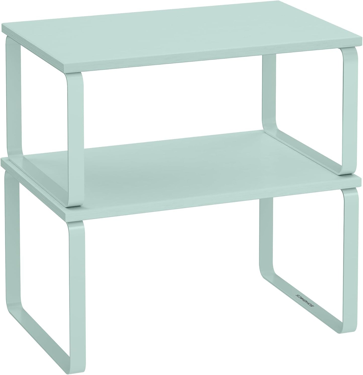 SONGMICS Cabinet Organizer Shelf, Set of 2 Kitchen Counter Shelves, Kitchen Storage, Spice Rack