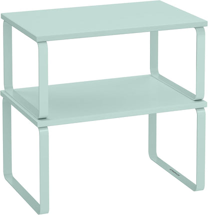 SONGMICS Cabinet Organizer Shelf, Set of 2 Kitchen Counter Shelves, Kitchen Storage, Spice Rack