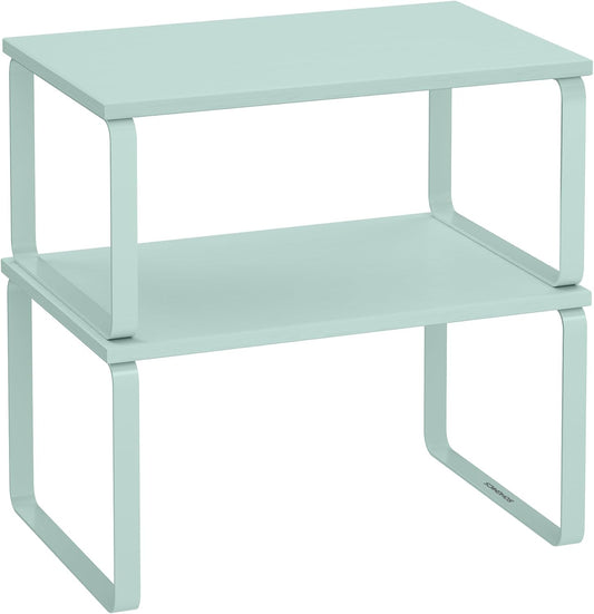 SONGMICS Cabinet Organizer Shelf, Set of 2 Kitchen Counter Shelves, Kitchen Storage, Spice Rack
