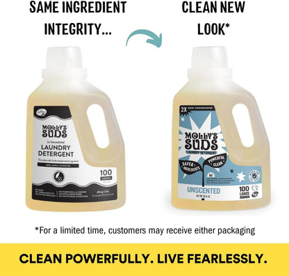 Molly's Suds Liquid Laundry Detergent | Clean Laundry Detergent Soap for Sensitive Skin | 2x