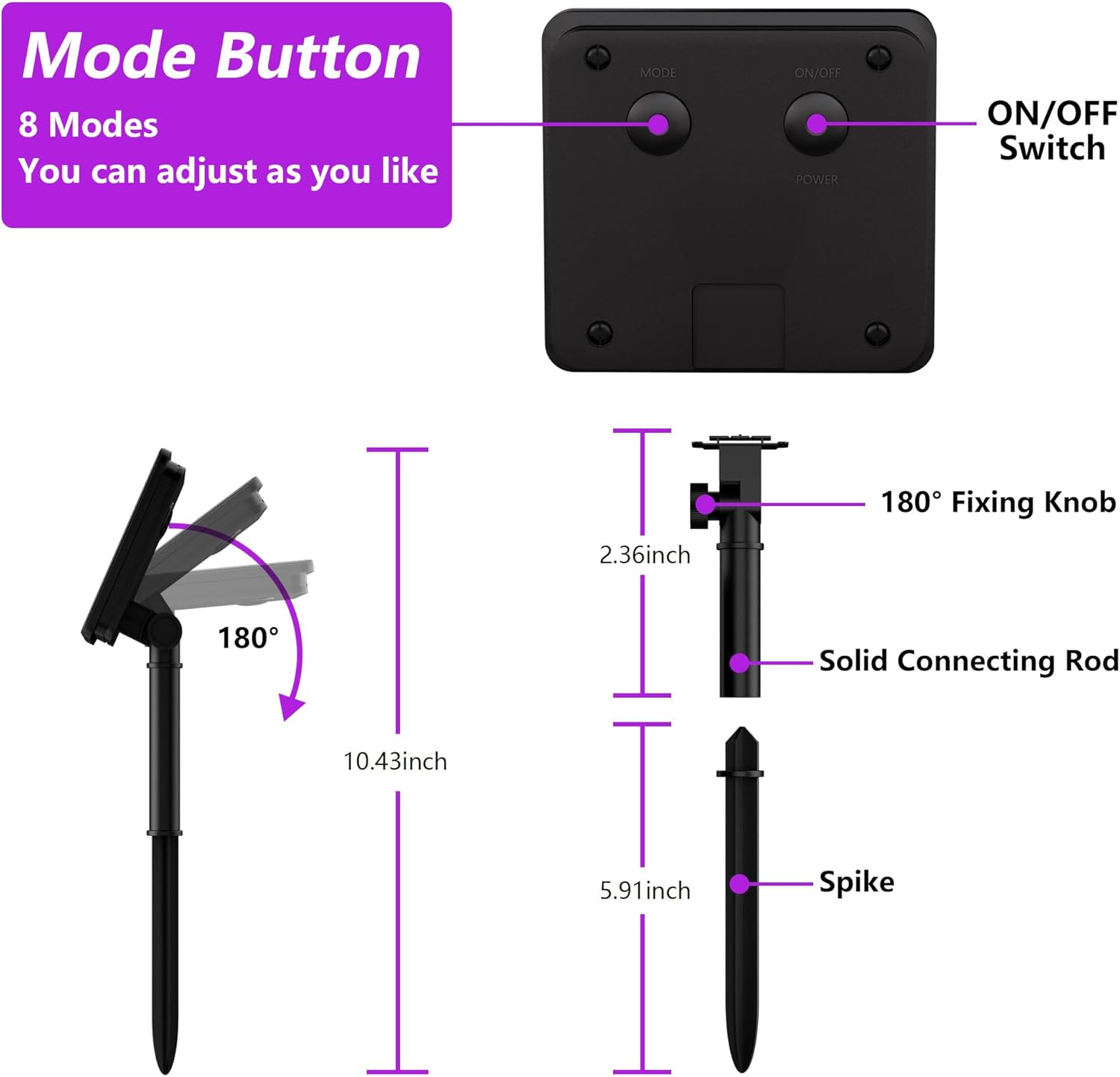 2-Pack 200 LED Solar Fairy Lights Outdoor, Upgraded Oversize Lamp Beads & Super Bright Solar String
