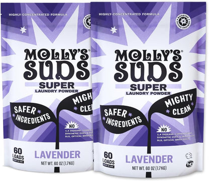 Molly's Suds Super Powder Detergent | Extra Strength Laundry Soap, Stain Fighting | Sensitive Skin