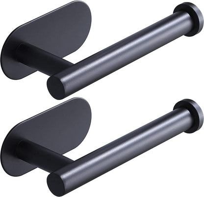 Toilet Paper Holder,Matt Black, Wall Mount,Upgraded Adhesive Toilet Paper Roll Holder,no