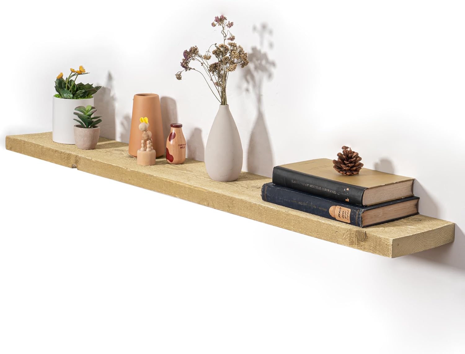 Fun Memories Floating Shelves for Wall Decor, 48"x8" Rustic Reclaimed Wood Shelves, Heavy-Duty Wall