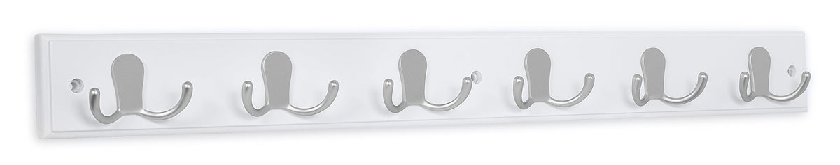 BIRDROCK HOME Dual Hook Coat and Hat Rack - 6 Dual Hooks - 27 Inches - Wall Mount - Decorative Home