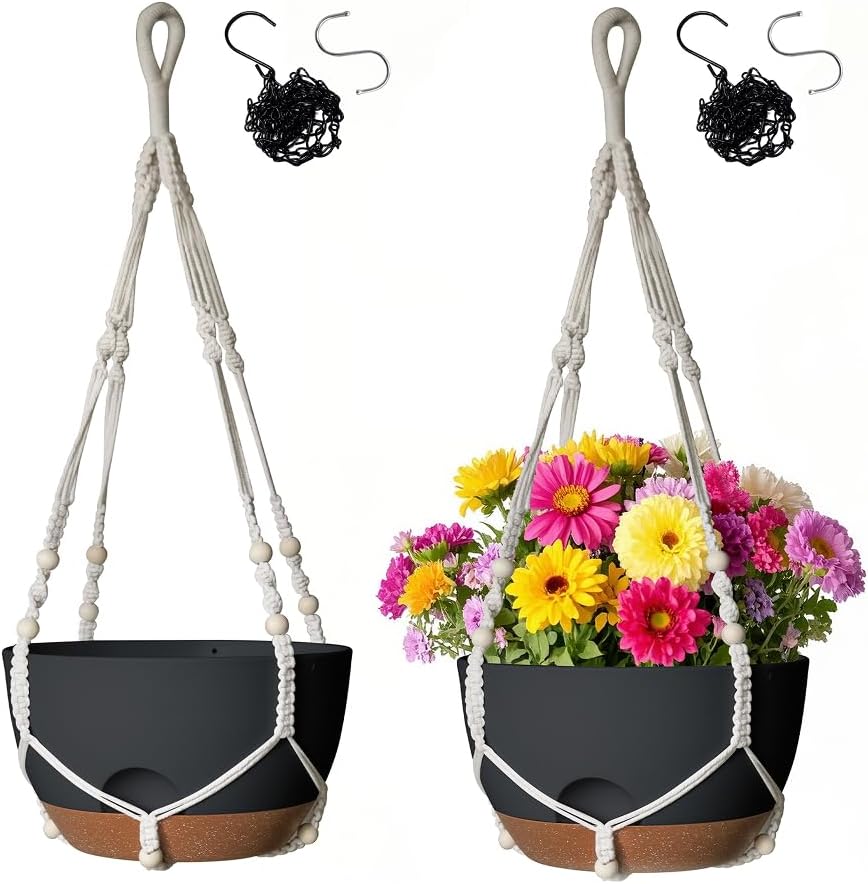 12 Inch Hanging Baskets for Plants Outdoor, Hanging Planters for Indoor Outdoor Plants, Hanging