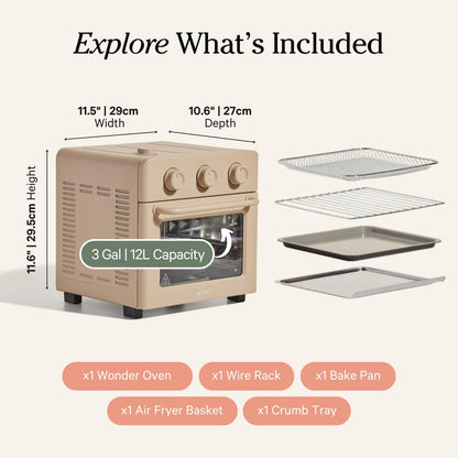 Our Place Wonder Oven | 6-in-1 Air Fryer & Toaster Oven with Steam Infusion | Compact, Countertop