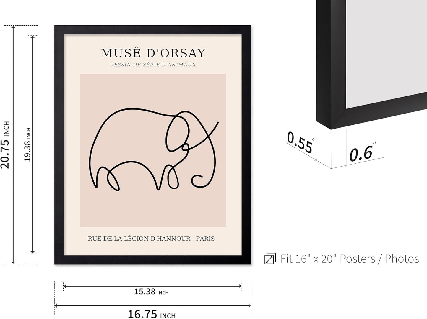 Poster Master Vintage Poster - Retro One Line Elephant Drawing Print - Elephant Art - Minimal Gift