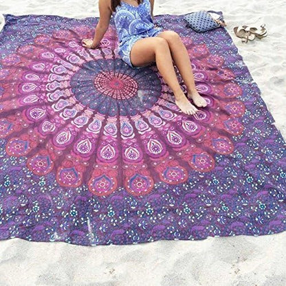 Bless International Handmade Indian hippie Bohemian Psychedelic Peacock Mandala Wall hanging