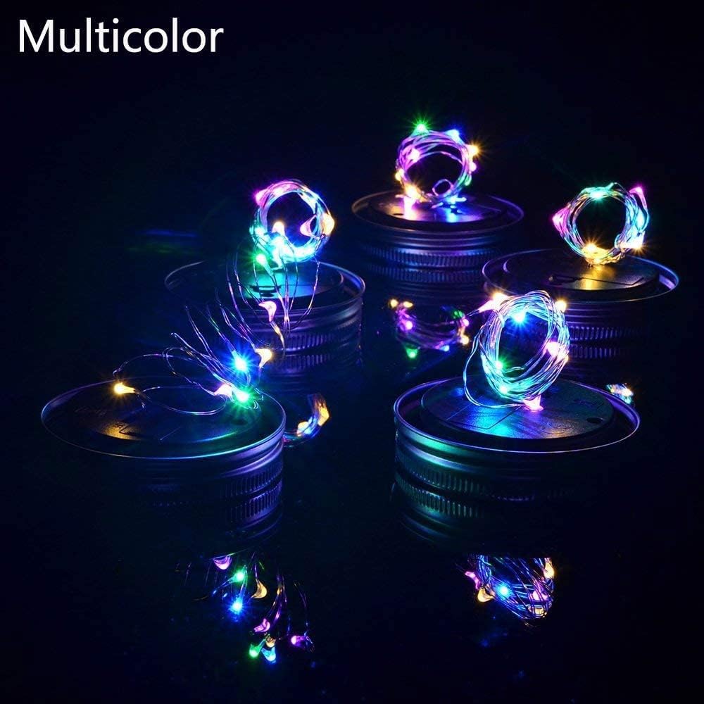 8 Pack Solar Outdoor Fairy Star Firefly Jar Lids Lights,Solar Fairy String Lids Lights（No