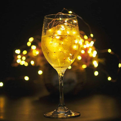 YJFWAL 24Pack 20LED Wine Bottle Lights with Cork, Cork Shape Silver Copper Wire Fairy Mini String