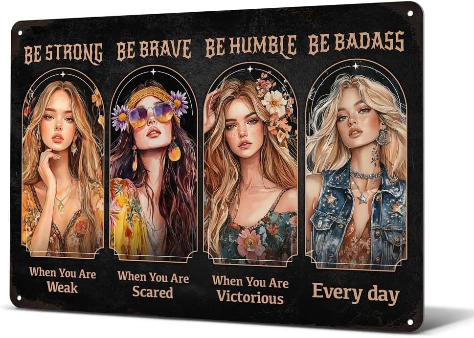 Heuhuww Vintage Positive Energy Wall Decor-Be Strong When You are Weak,Women Encourage And Inspire