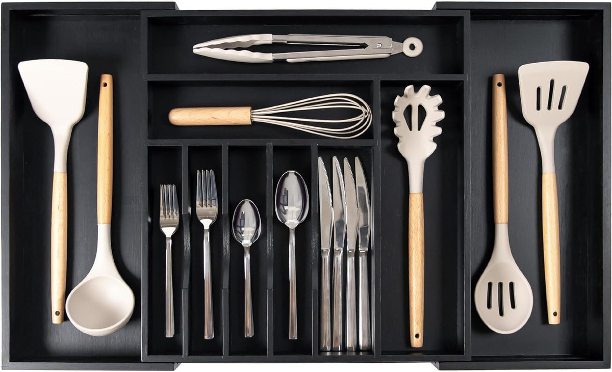 Premium Silverware, Flatware and Utensil Organizer for Kitchen Drawers, Food-Safe Contract Grade