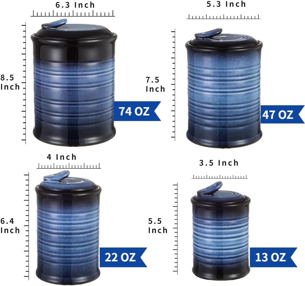 Nihow Food Storage Jar Sets: Ceramic Container with Air Tight Lid for
