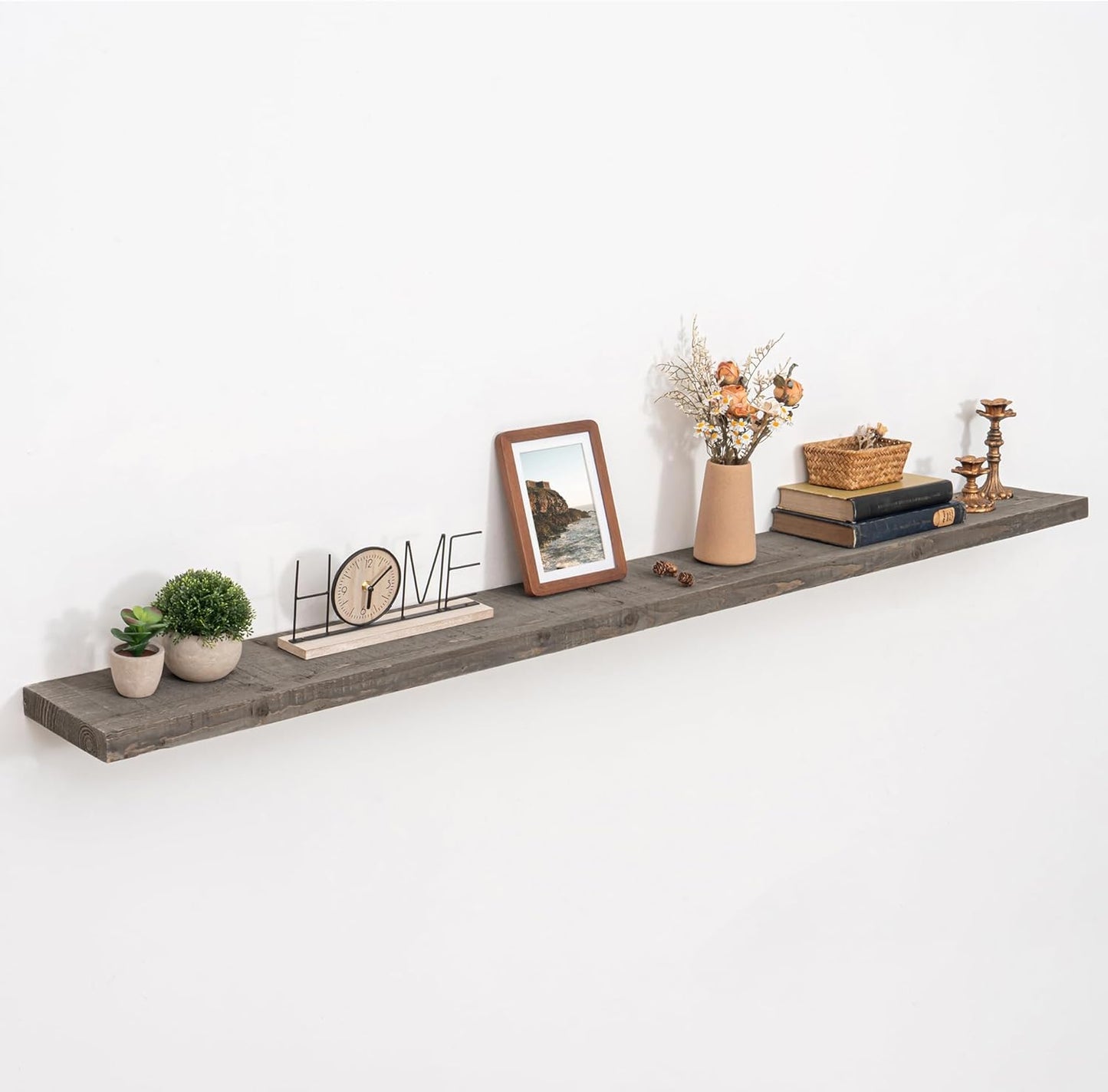 72 inch Floating Shelves for Wall, 8" Deep Rustic Reclaimed Barnwood Shelves, Floating Shelf Wall