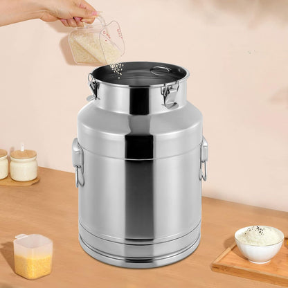 304 Food-Grade Stainless Steel Ice Bucket with Lid, 28L/7.4Gallon Good Sealing Storage Canister