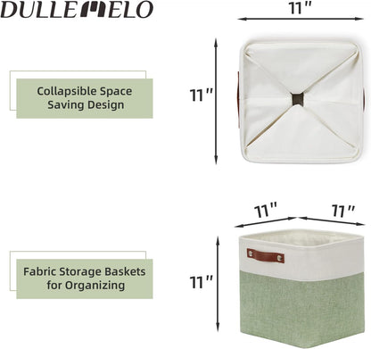 DULLEMELO Storage Baskets for Organizing, Fabric Storage Cubes for Dog Toy Box, 11 Inch Decorative