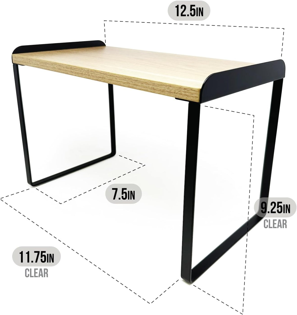 Mitus Shelf Organizer and Storage, Tiered Wood Cabinet Rack for The Kitchen Counter, Bathroom
